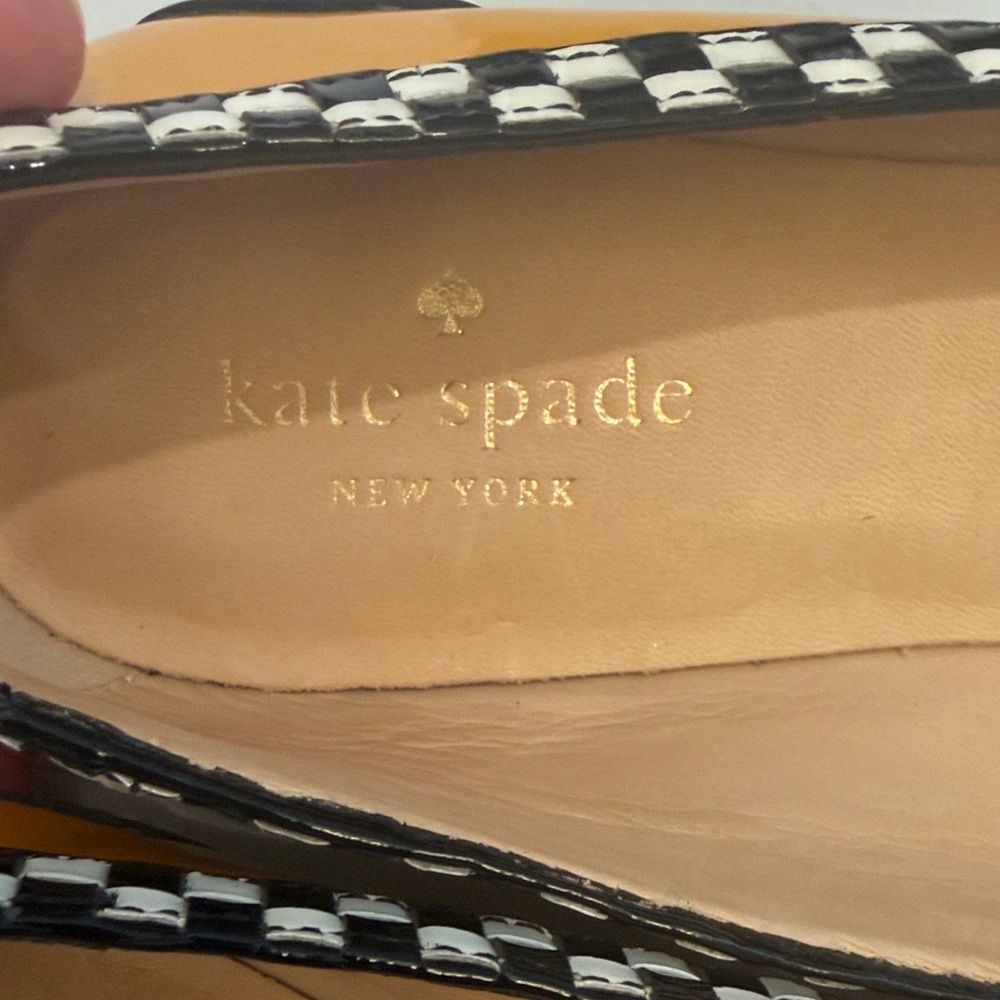 Kate Spade Yellow and White Taxi Flats - Picture 2 of 11